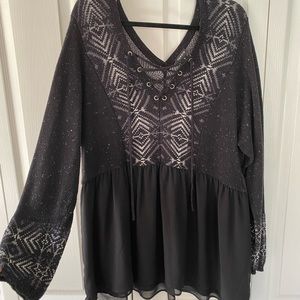 Torrid peplum mixed material sweater